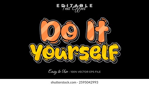 Do it yourself editable text effect, retro text style