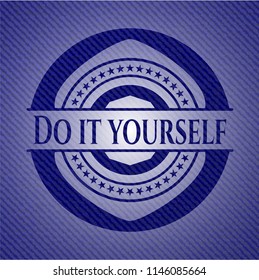 Do it yourself emblem with jean background