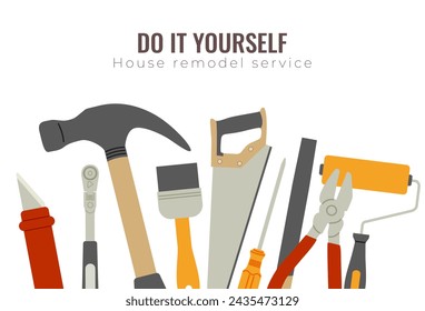 Do it yourself. House remodel tools.Home repair service 