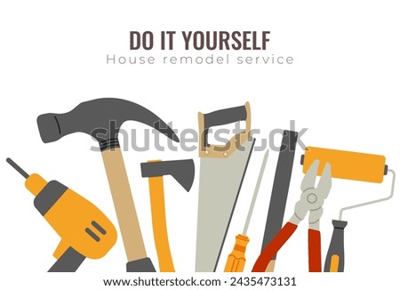 Do it yourself. House remodel tools.Home repair service 