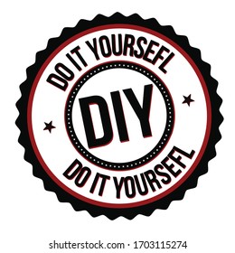 Do it yourself label or sticker on white background, vector illustration