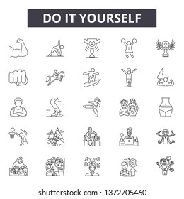 Do it yourself line icons, signs, vector set, outline illustration concept 