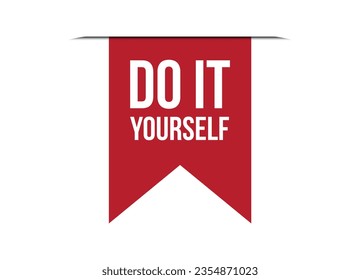 do it yourself red banner design vector illustration