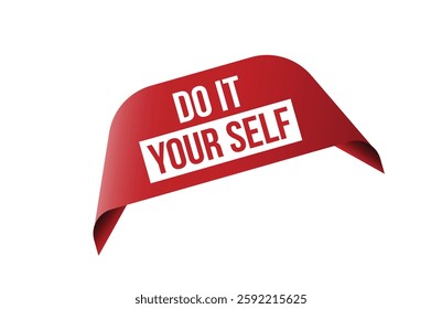 Do it yourself red ribbon label banner.