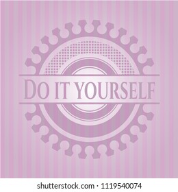 Do it yourself retro style pink emblem