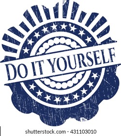 Do it yourself rubber stamp with grunge texture