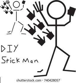 Do it yourself Stick man for those who cannot even draw a stick figure. Just choose which parts to use.
