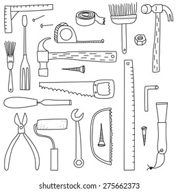 Do It Yourself Tools Black on White