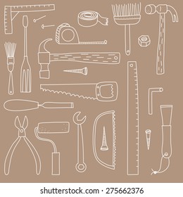 Do It Yourself Tools White on Buff