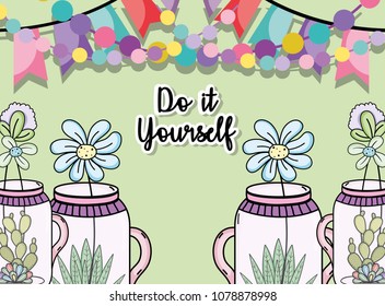 Do it youself cartoons concept