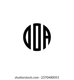 Plantilla de vectores de diseño de logotipo de carta DOA. Letra abstracta logo enlazado DA