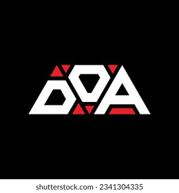 DOA triangle letter logo design with triangle shape. DOA triangle logo design monogram. DOA triangle vector logo template with red color. DOA triangular logo Simple, Elegant, and Luxurious design.