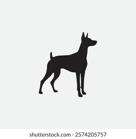 Doberman animals with a black outline on it vector graphic
