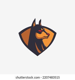 Doberman Army Mascot Logo Design