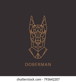 Doberman dog in geometric modern style. Vector illustration.