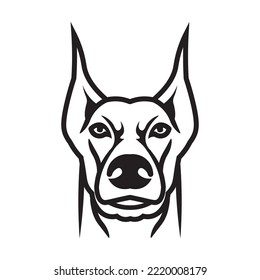 Doberman dog head face vector illustration perfect for t shirt design, dog training and brand product logo