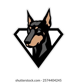 DOBERMAN DOG HEAD LOGO DESIGN