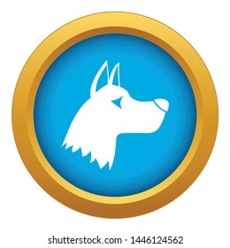 Doberman dog icon blue vector isolated on white background for any design