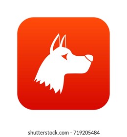 Doberman dog icon digital red for any design isolated on white vector illustration