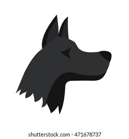 Doberman dog icon in flat style isolated on white background. Animals symbol