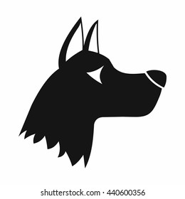 Doberman dog icon, simple style