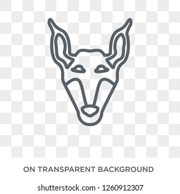 Doberman dog icon. Trendy flat vector Doberman dog icon on transparent background from dogs collection. High quality filled Doberman dog symbol use for web and mobile