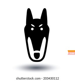 Doberman dog icon - vector illustration.
