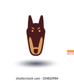 Doberman dog icon - vector illustration.