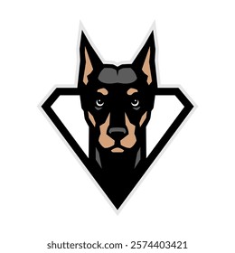 DOBERMAN DOG LOGO DESIGN TEMPLATE