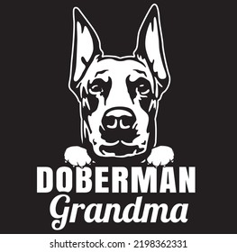 Doberman dog owner pet lover EPS cute ART theme for GRANDMA