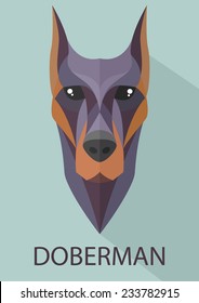 Doberman Dog vector flat design