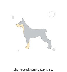 Doberman-Hund, Vektorgrafik auf weißem Hintergrund