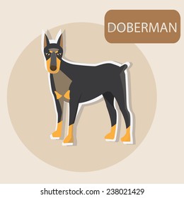 Doberman. Dog Vector Illustration