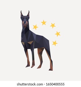 arte de polígono vectorial doberman