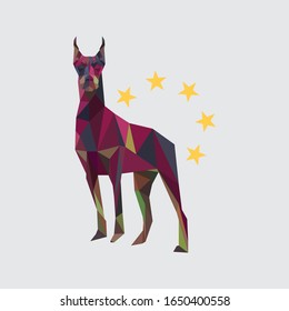 arte de polígono vectorial doberman