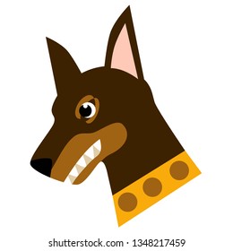 Doberman flat illustration on white