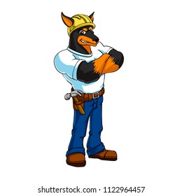 Doberman handyman Ilustración vectorial 
