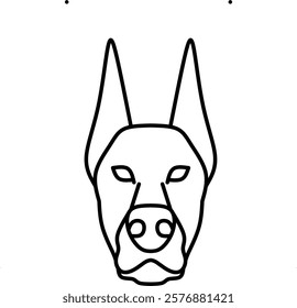 doberman head line art vector | doberman icon