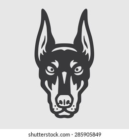 Doberman Head Logo Mascot Emblem