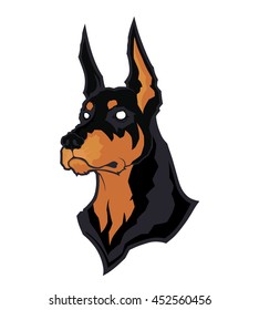 Doberman head mascot