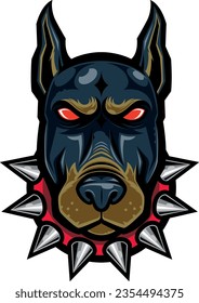 Doberman head vector mascot print