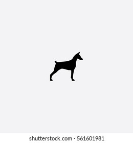 Doberman Icon Silhouette Vector Illustration