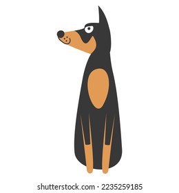 Doberman. Aislado en fondo blanco, ilustración vectorial