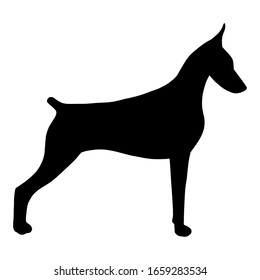 Doberman Isolated Vector Illustration Silhouette Breed Stock Vector ...