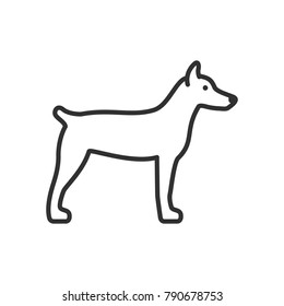 doberman. linear icon. Line with Editable stroke