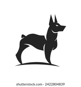 Doberman Logo template Isolated. Brand Identity. Icon Abstract Vector graphic