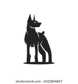 Doberman Logo template Isolated. Brand Identity. Icon Abstract Vector graphic