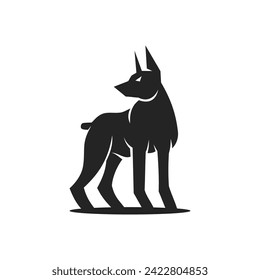 Doberman Logo template Isolated. Brand Identity. Icon Abstract Vector graphic