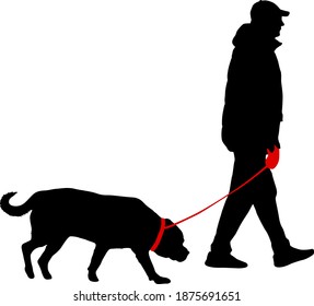 Doberman pinscher dog black silhouette on white background