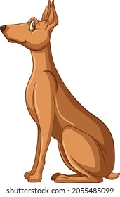 Doberman pinscher dog cartoon on white background illustration